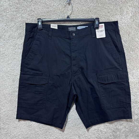 Signature by Levi Strauss & Co. Utility Comfort 10"‎ Shorts Men's 42 Black NWT - Picture 1 of 11
